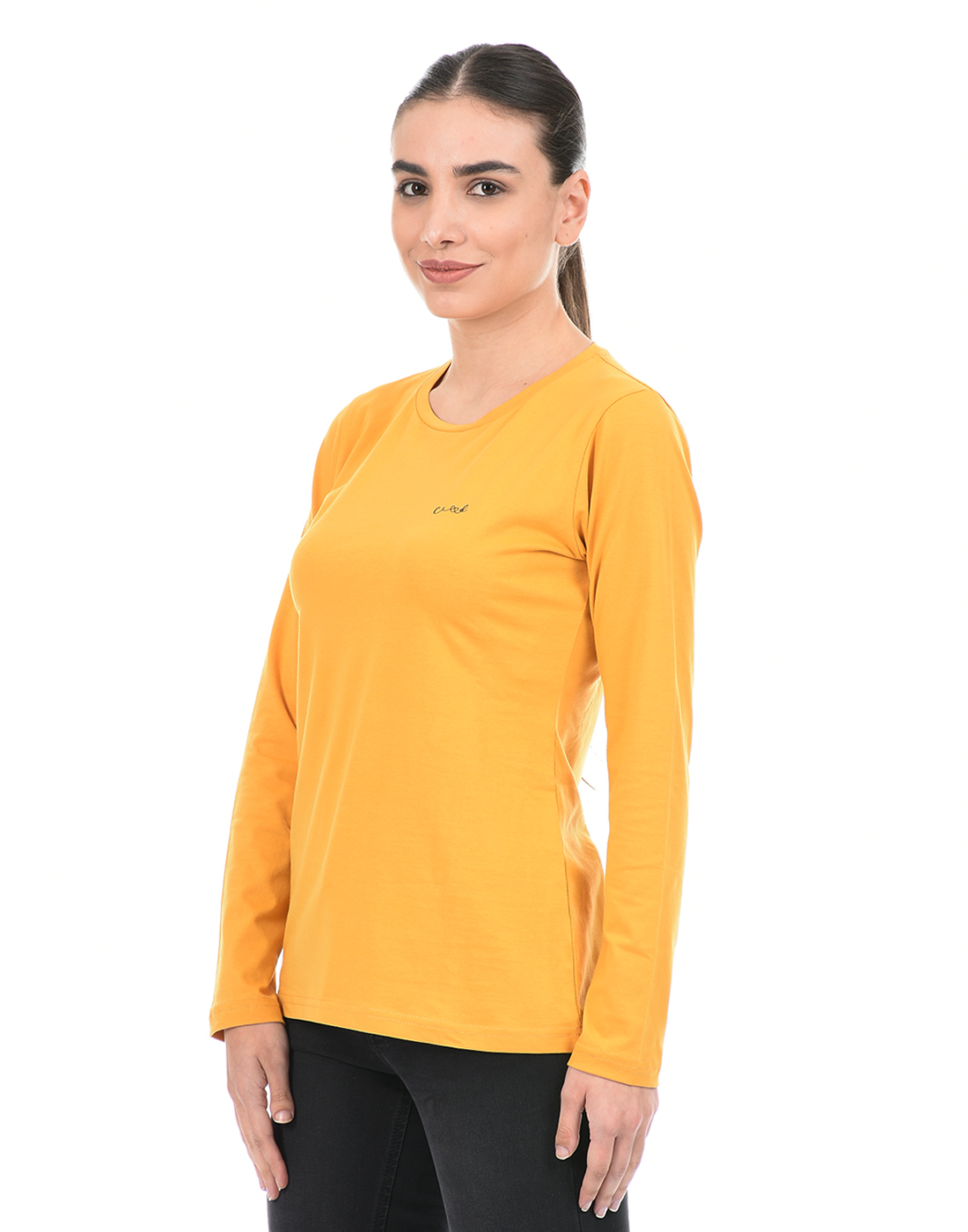 Cloak & Decker by Monte Carlo Women Solid Yellow T-Shirt